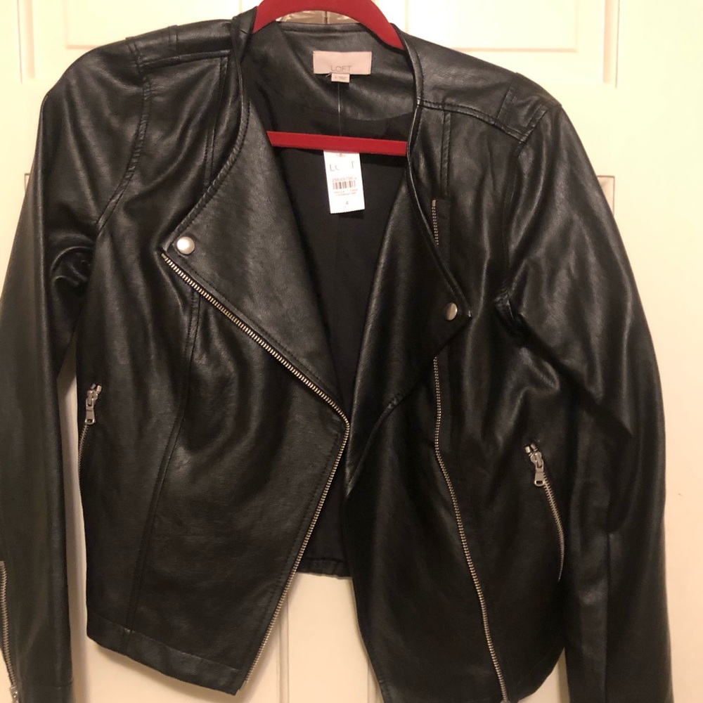 Loft faux leather jacket black